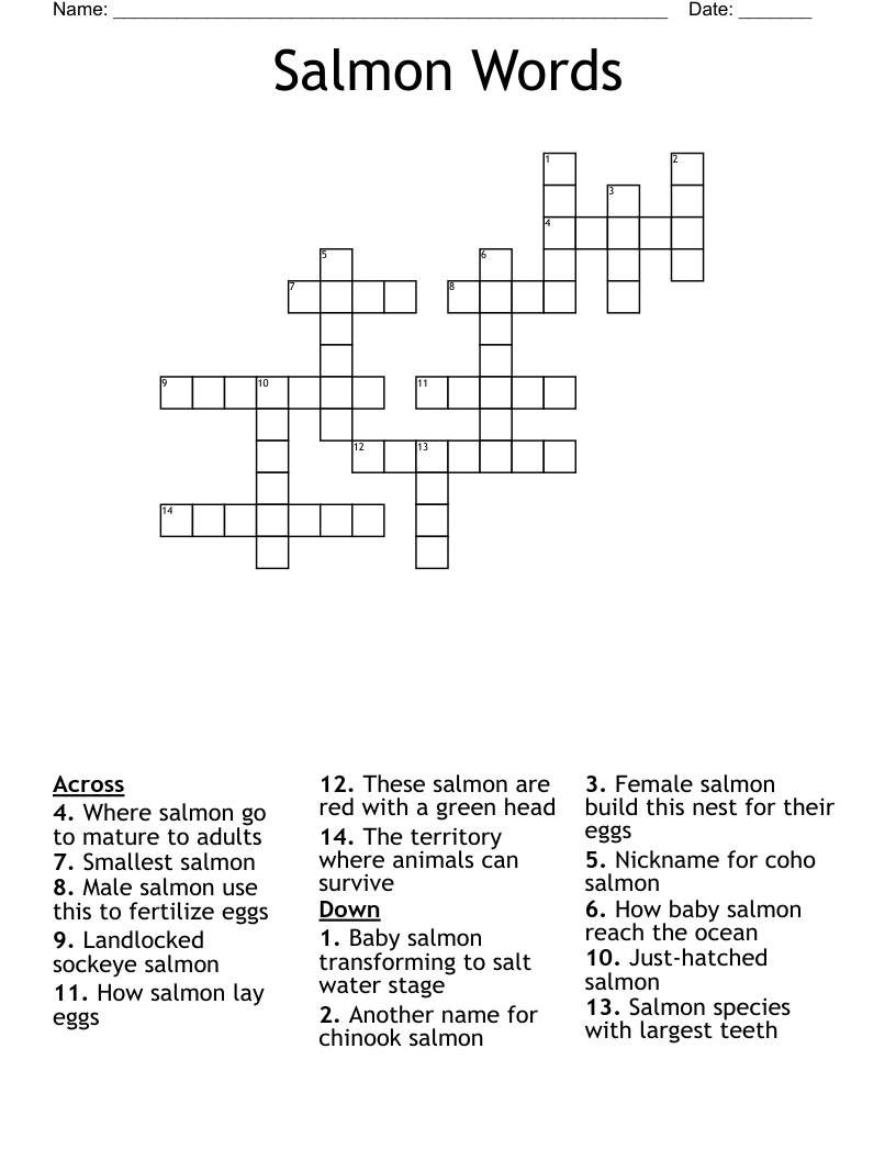 Salmon Words Crossword