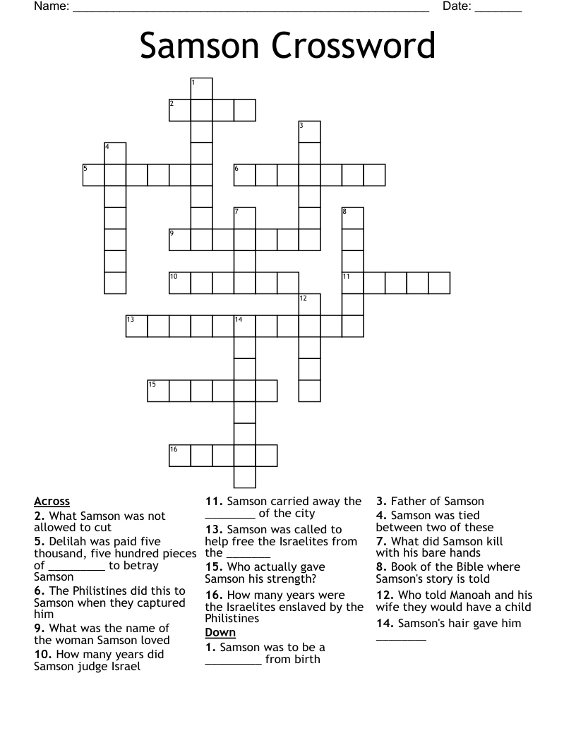 Samson Crossword