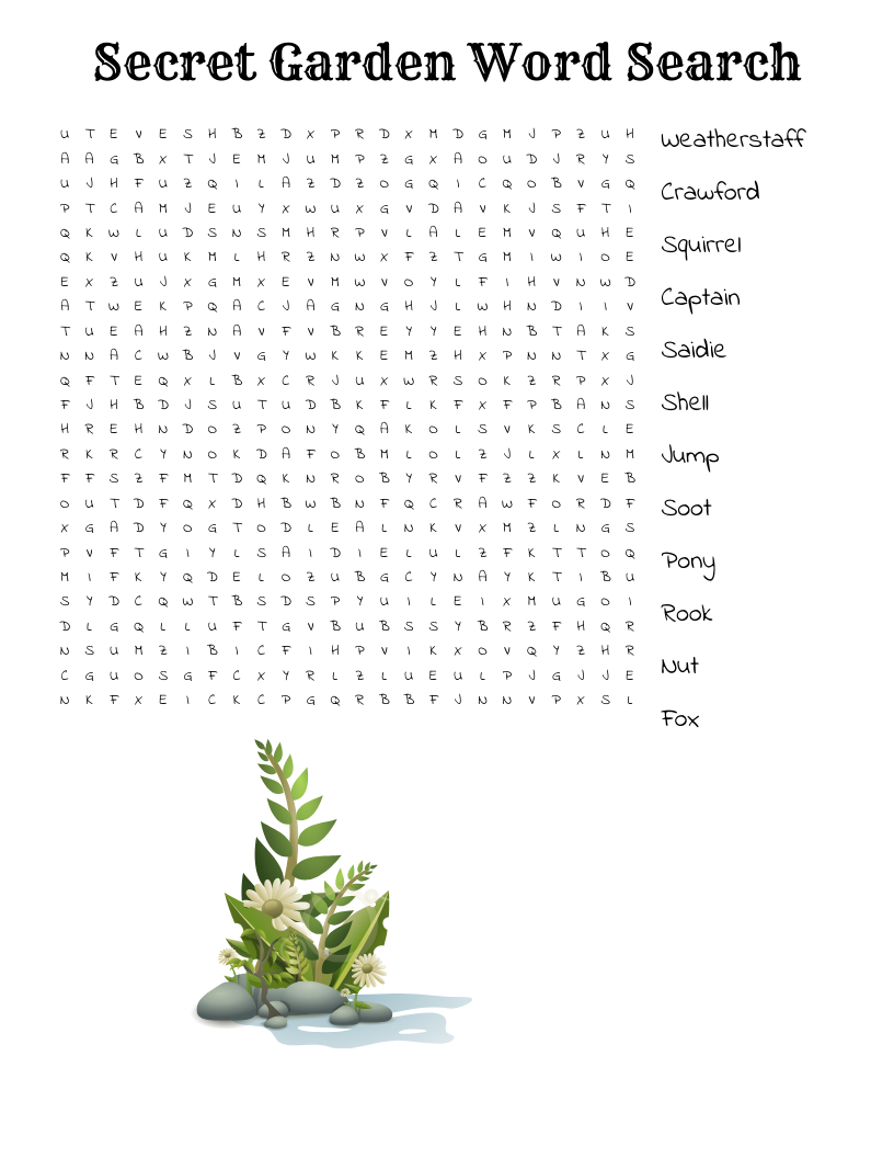 Secret Garden Word Search