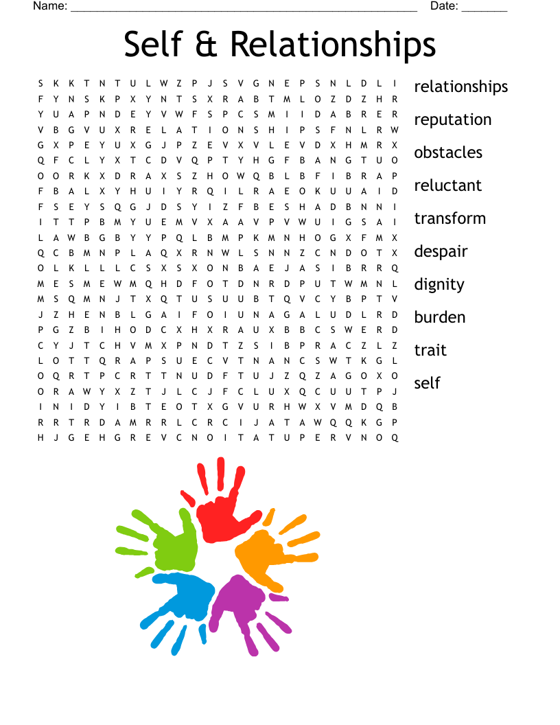 Self & Relationships Word Search