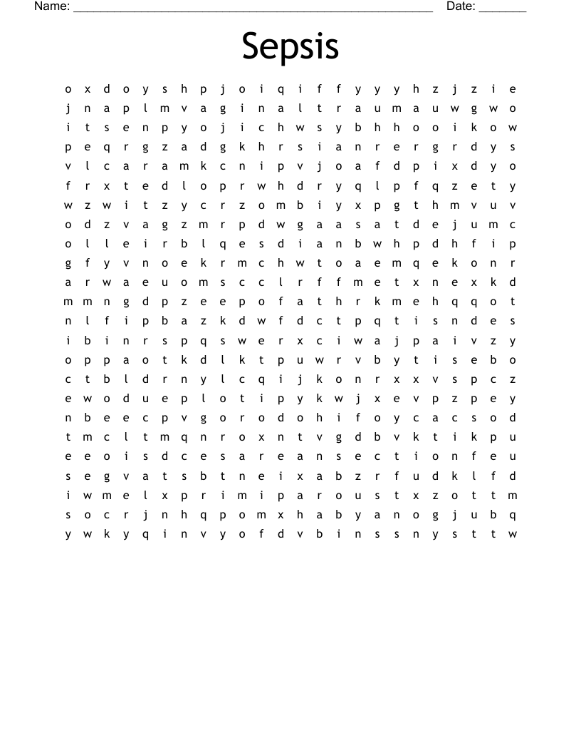 Sepsis Word Search