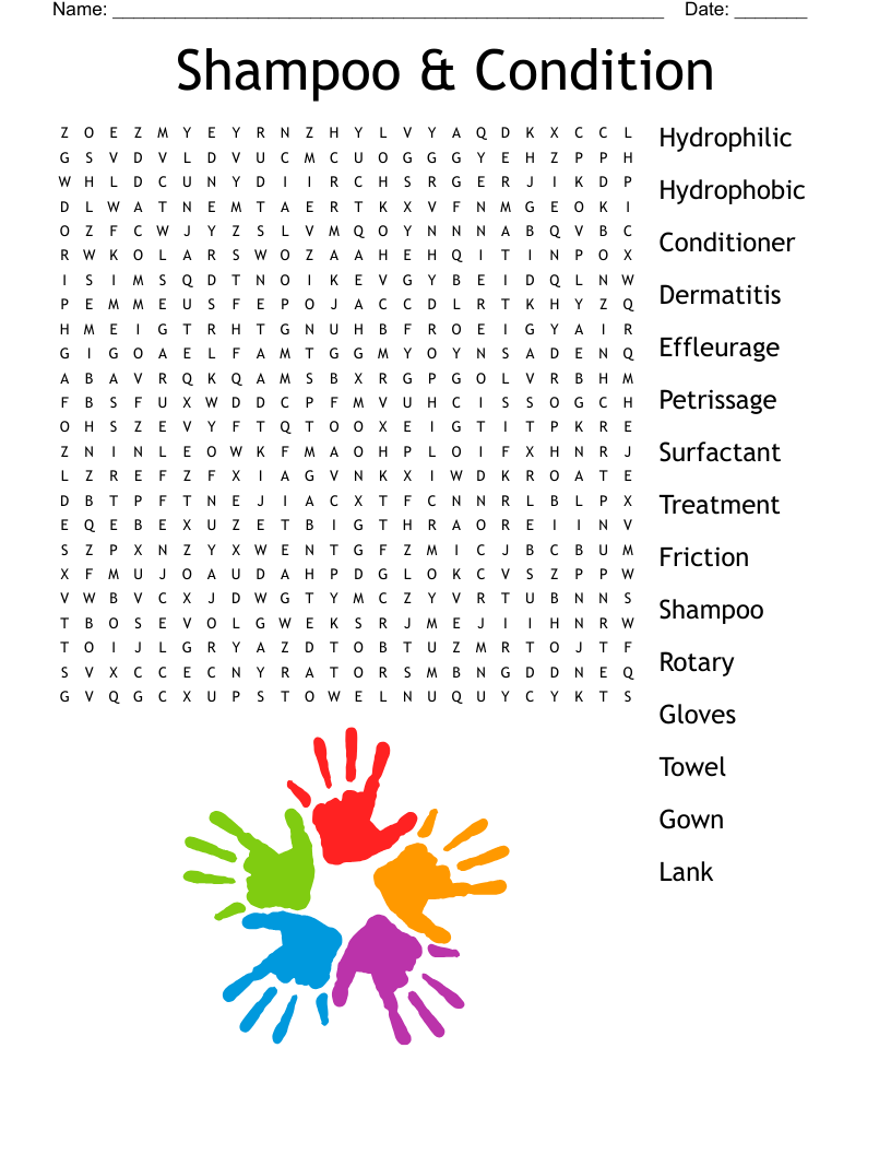 Shampoo & Condition  Word Search