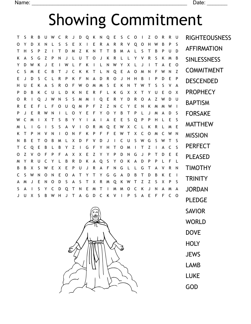 Showing Commitment Word Search