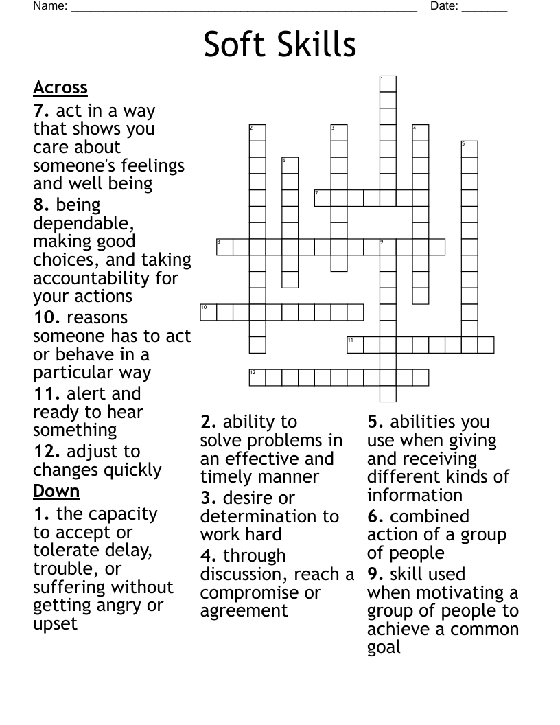 Soft Skills Crossword
