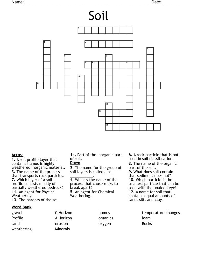 Soil Crossword