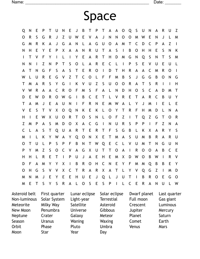Space Word Search