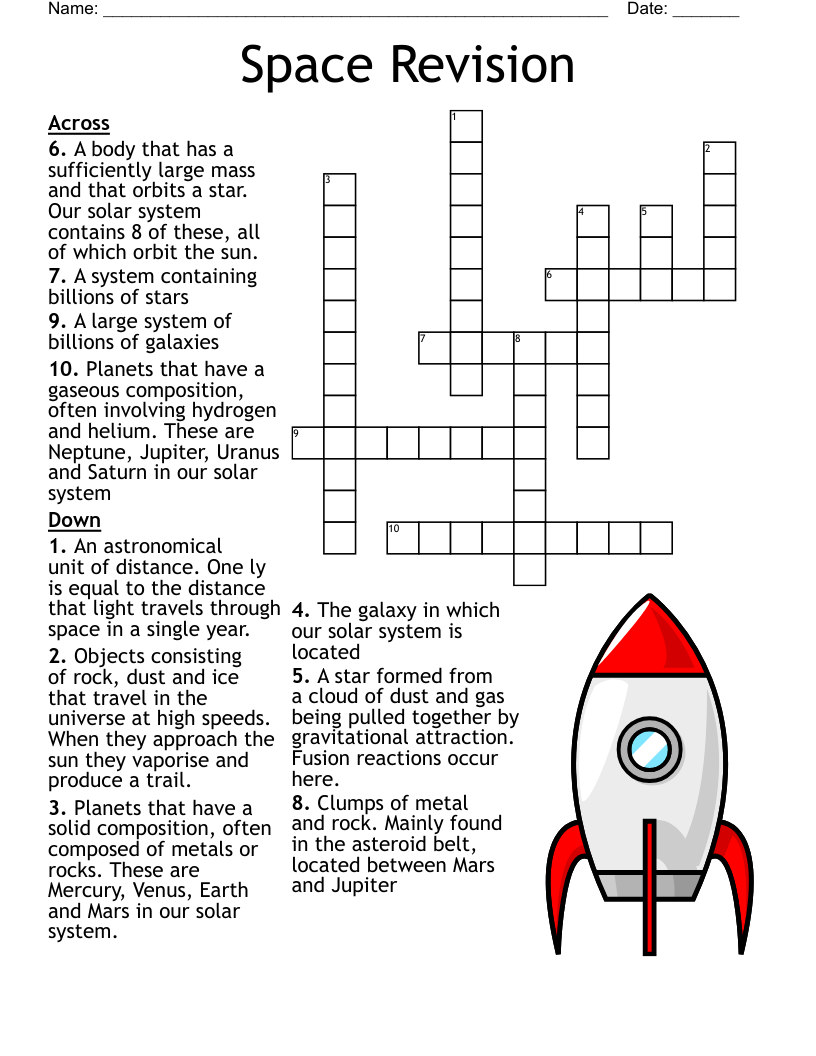 Space Revision  Crossword