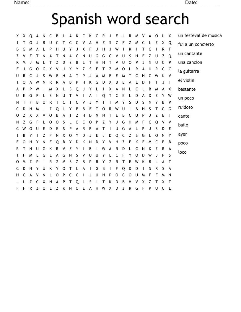 Spanish word search  