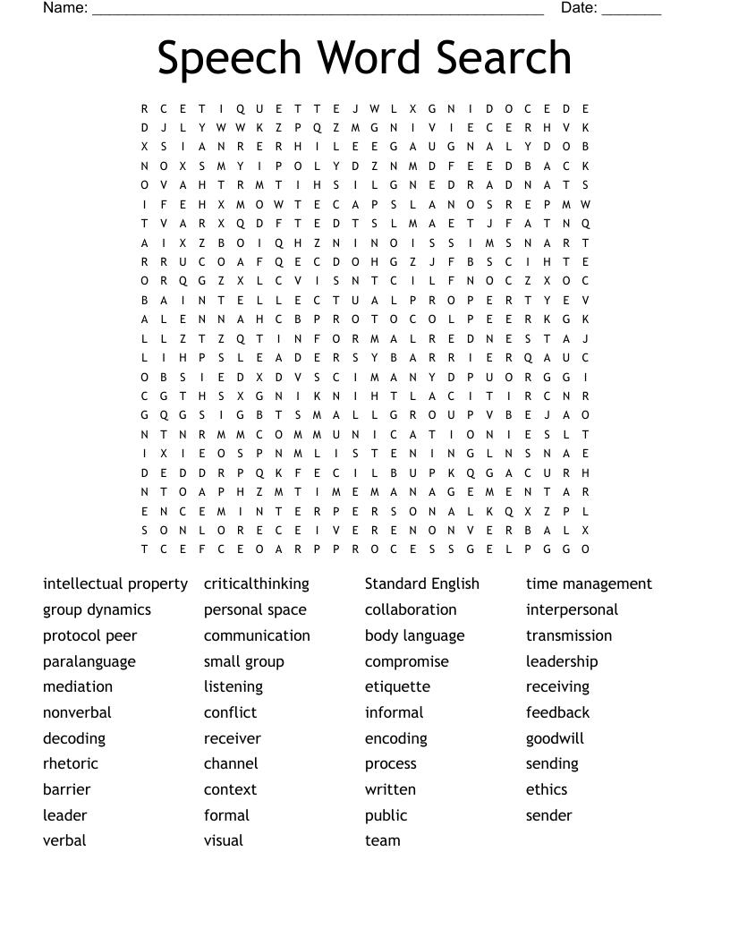 Speech Word Search