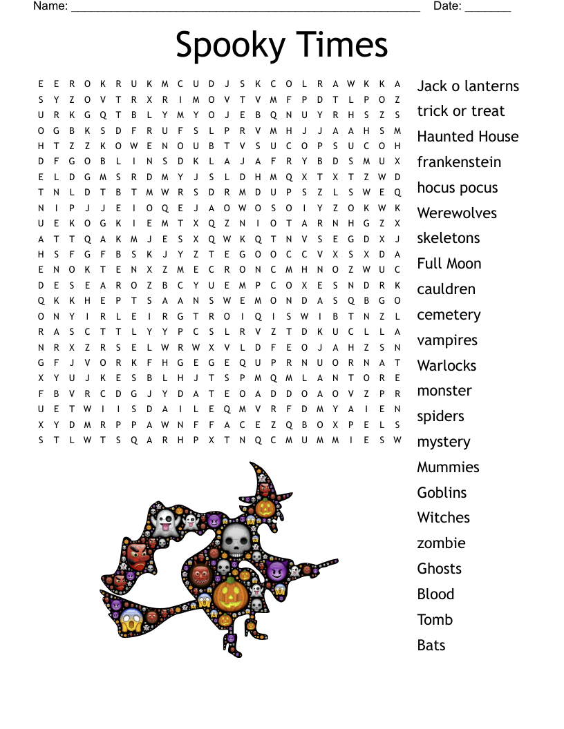 Spooky Times Word Search
