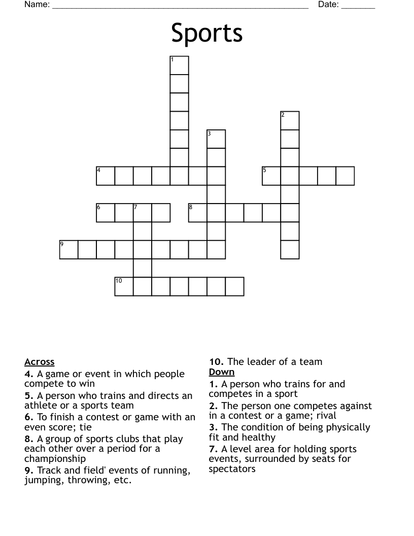 Sports Crossword