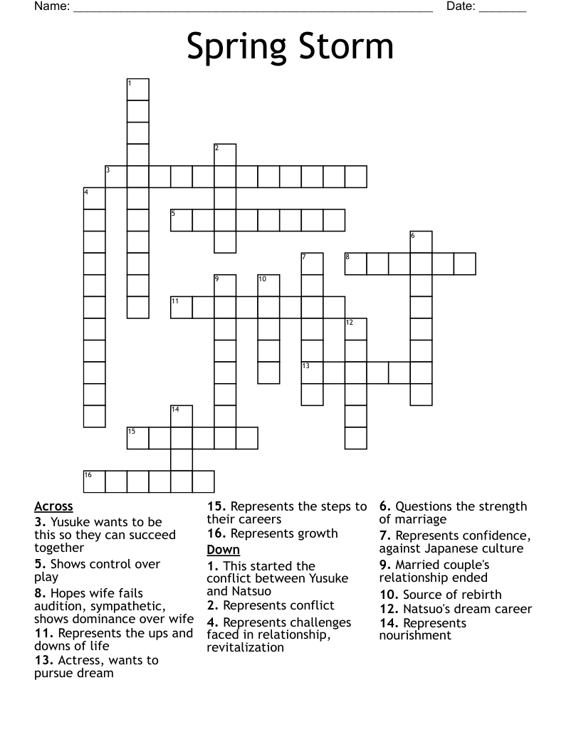 Spring Storm Crossword