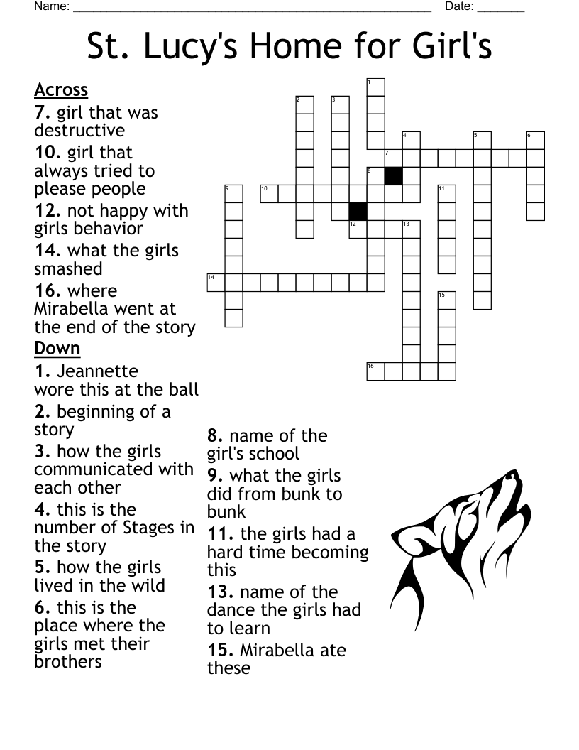 St. Lucy's Home for Girl's Crossword