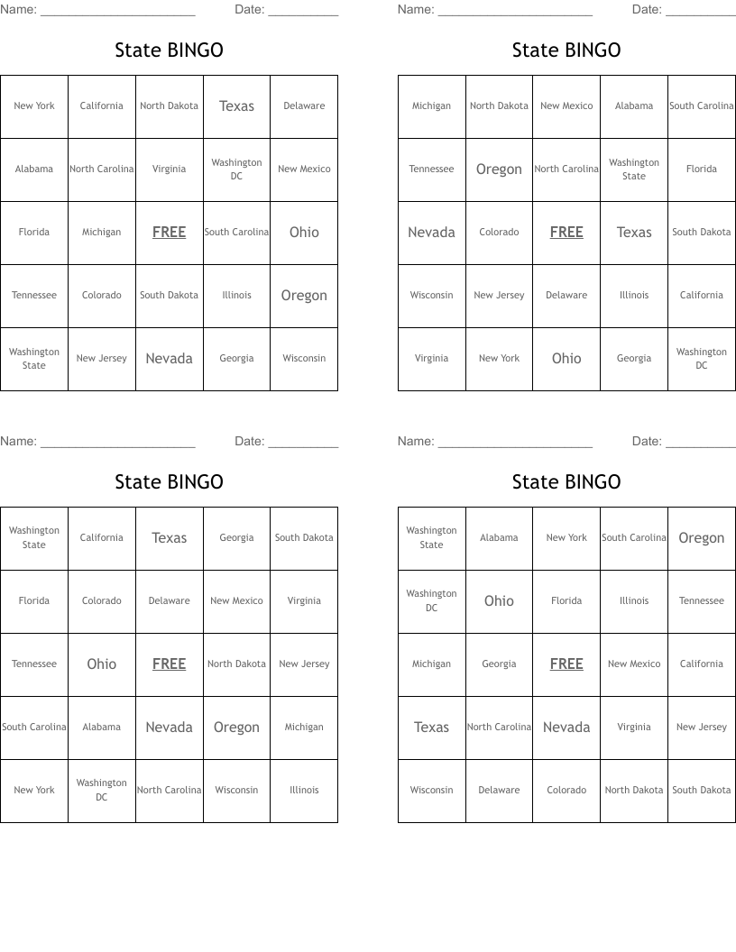 State BINGO