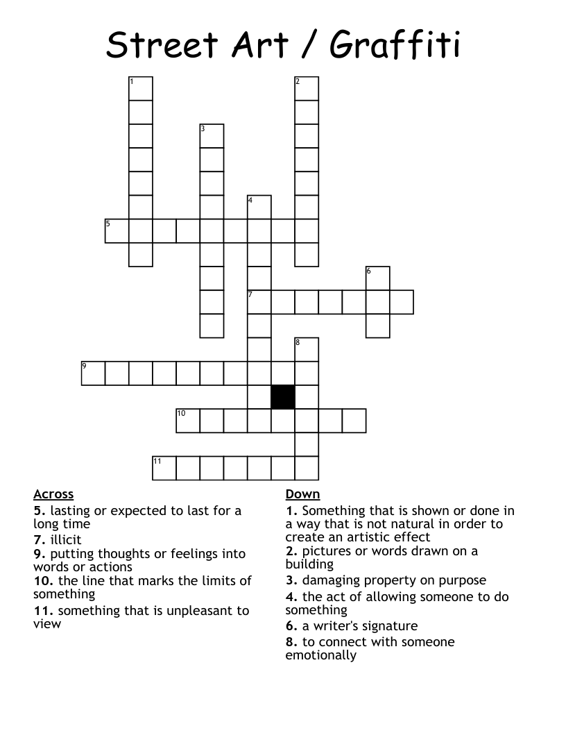 Street Art / Graffiti Crossword