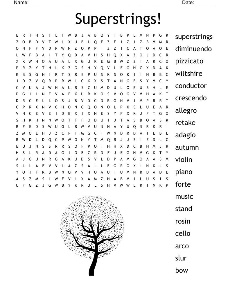 Superstrings! Word Search