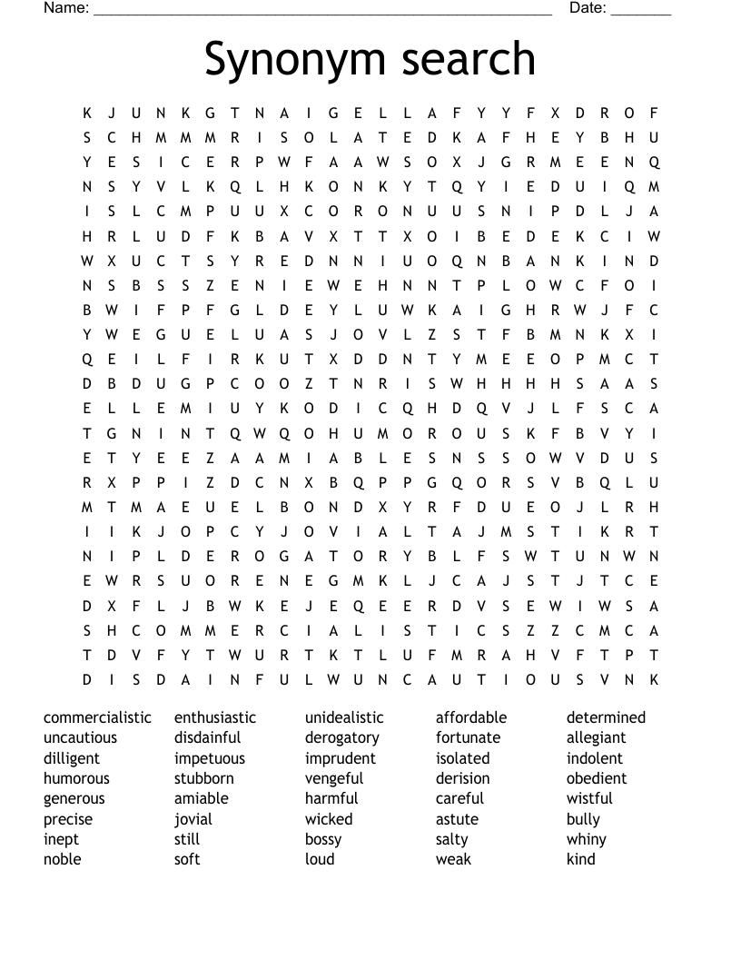 Synonym search Word Search