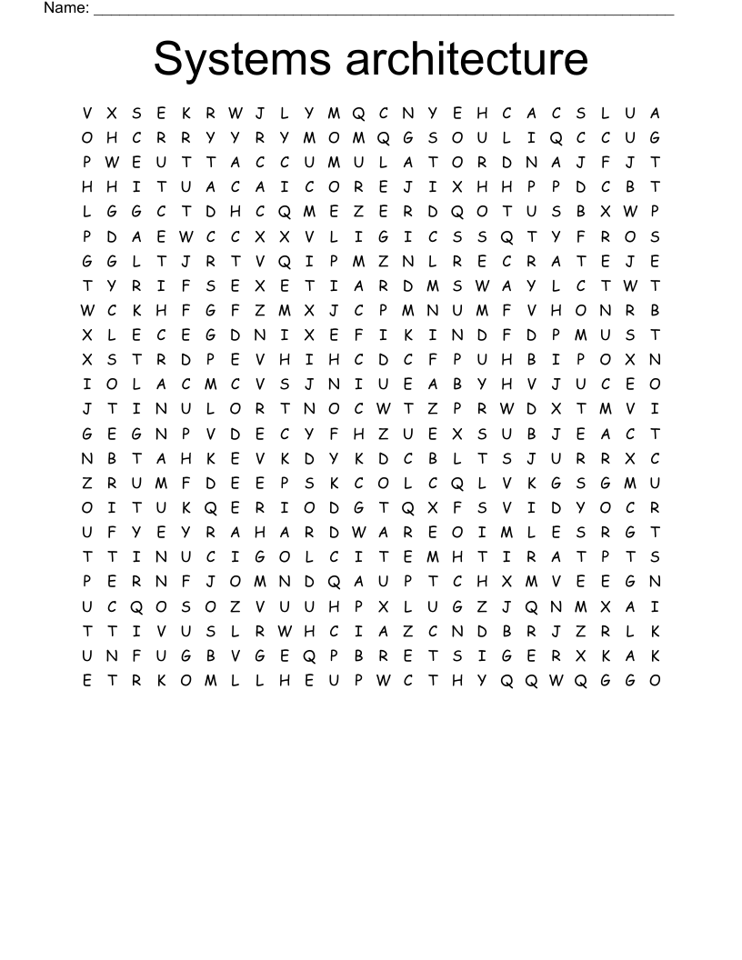 Systems architecture  Word Search