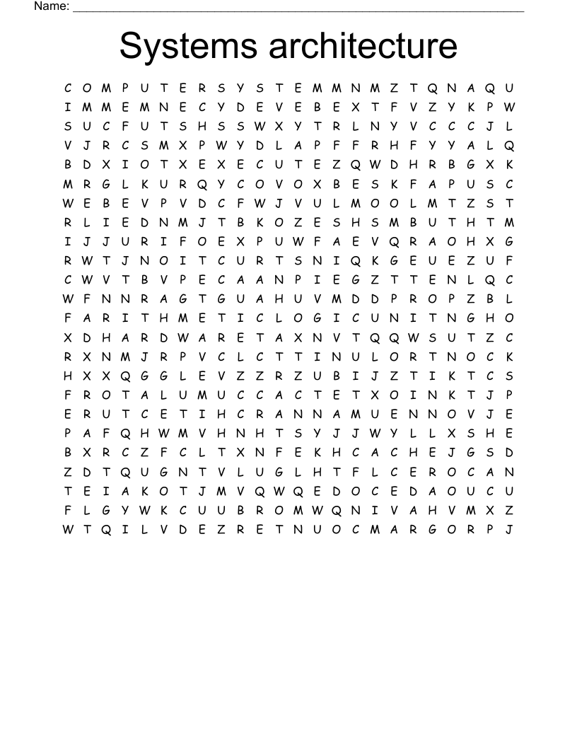 Systems architecture  Word Search