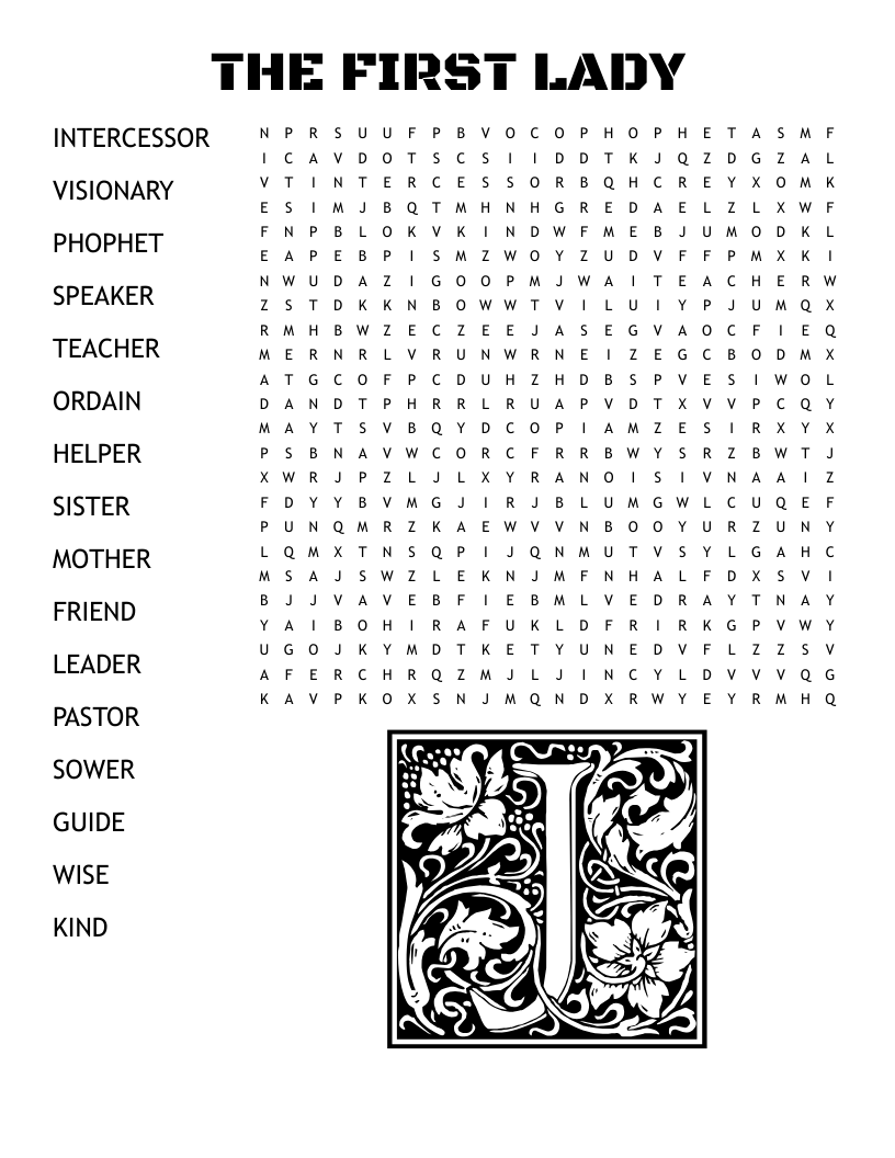 THE FIRST LADY Word Search