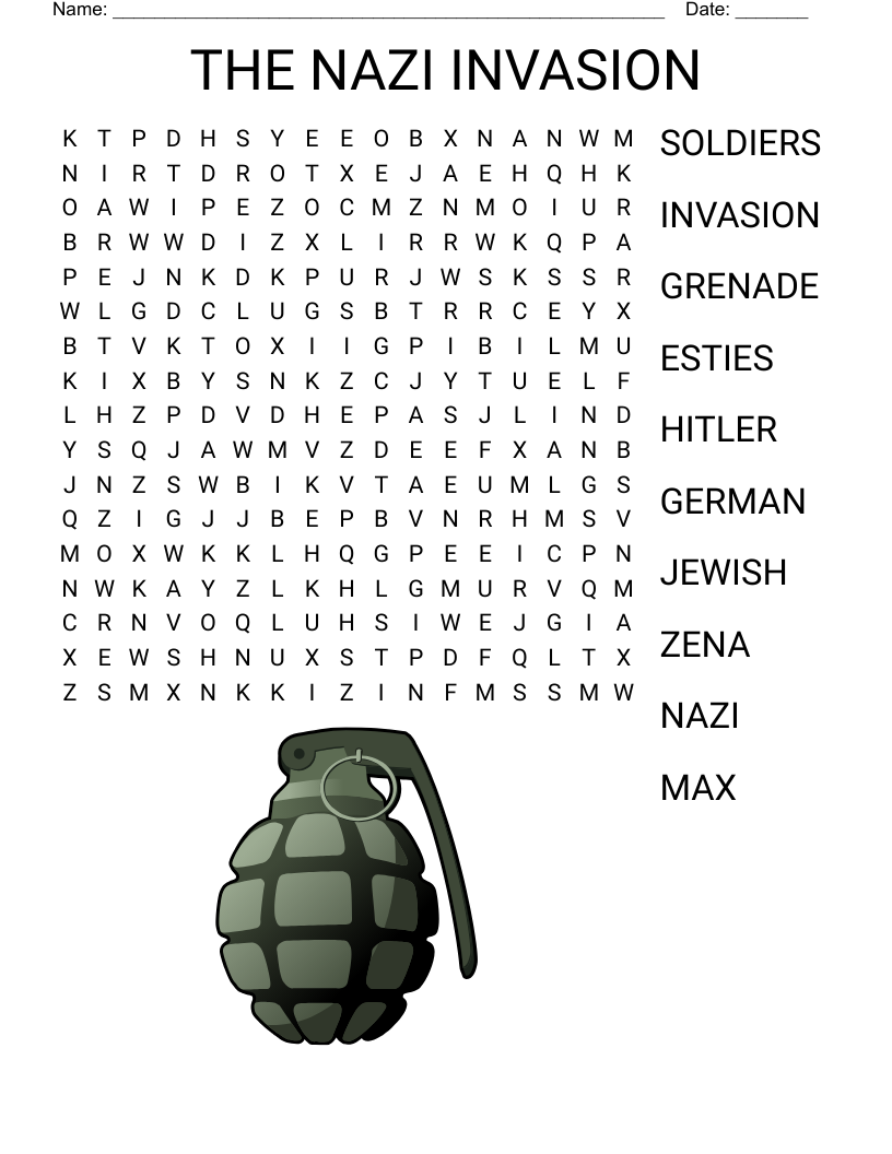THE NAZI INVASION Word Search