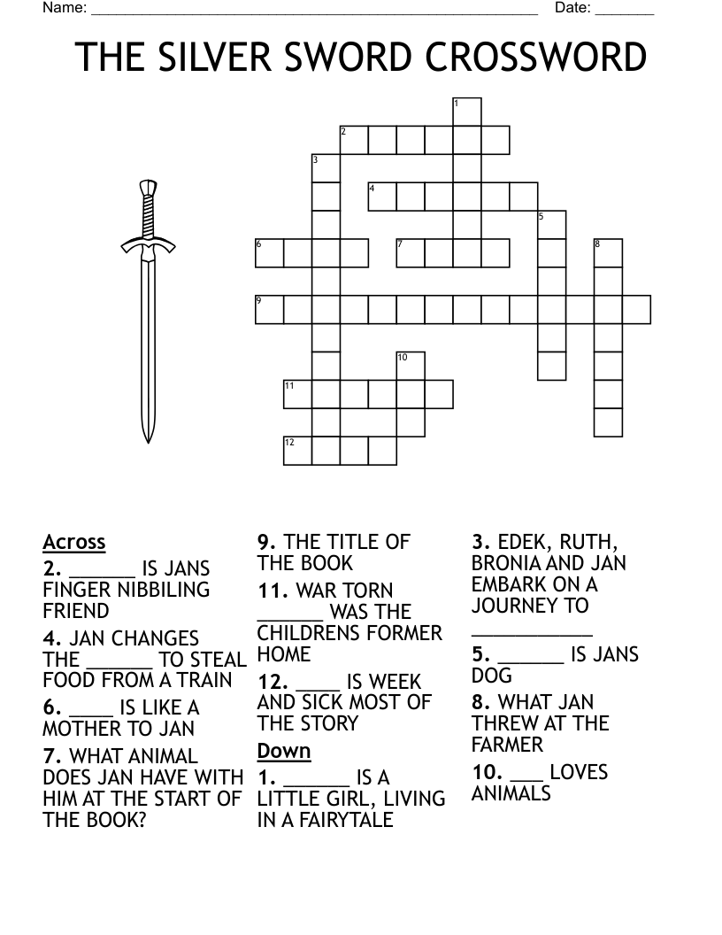 THE SILVER SWORD CROSSWORD