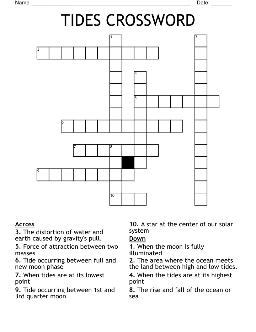 TIDES CROSSWORD
