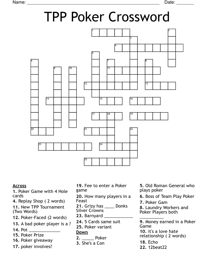 TPP Poker Crossword