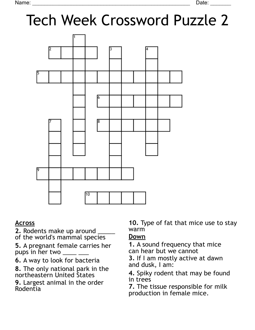 Tech Week Crossword Puzzle 2