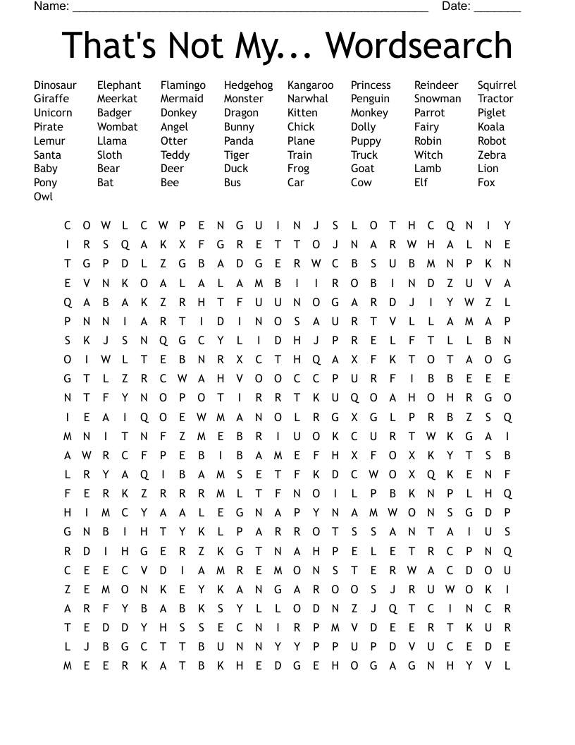 That's Not My... Wordsearch