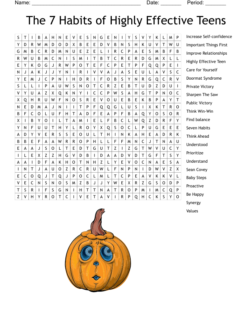 The 7 Habits of Highly Effective Teens Word Search