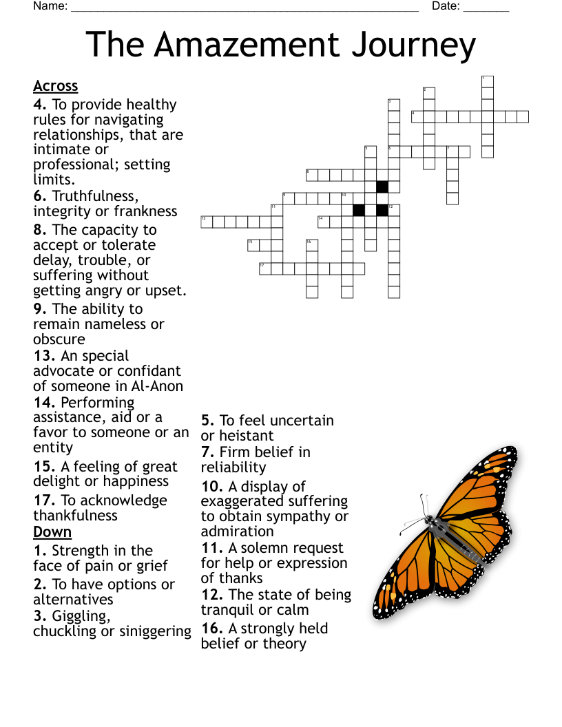 The Amazement Journey Crossword