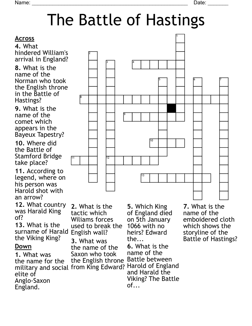 The Battle of Hastings Crossword