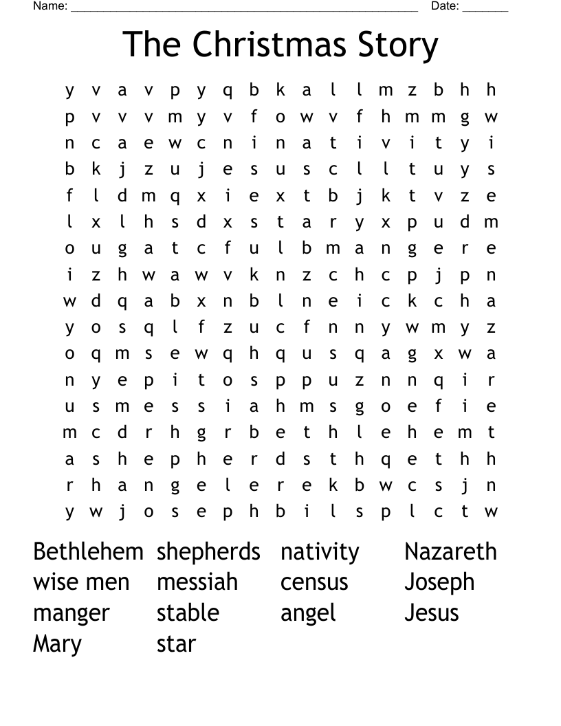 The Christmas Story Word Search