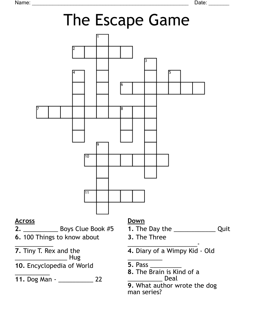 The Escape Game Crossword