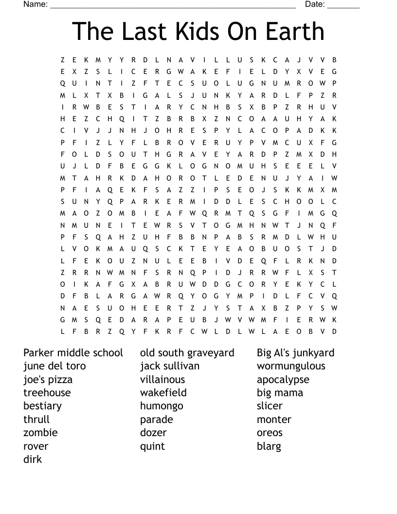 The Last Kids On Earth Word Search