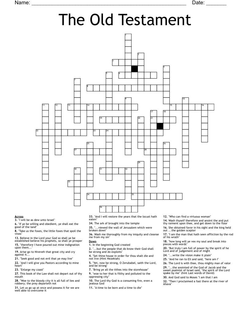 The Old Testament Crossword