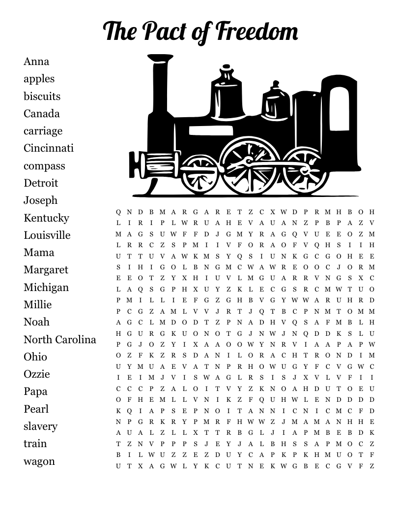 The Pact of Freedom Word Search