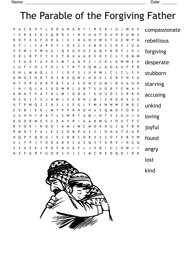 The Parable of the Forgiving Father Word Search