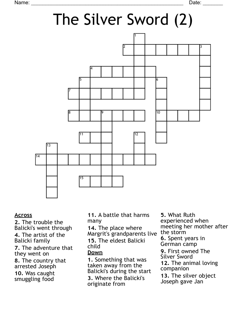 The Silver Sword (2) Crossword