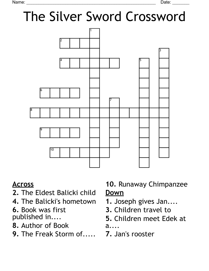 The Silver Sword Crossword