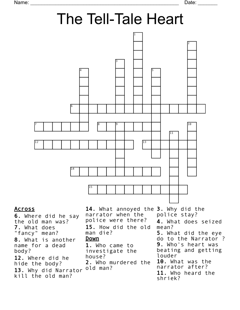 The Tell-Tale Heart Crossword