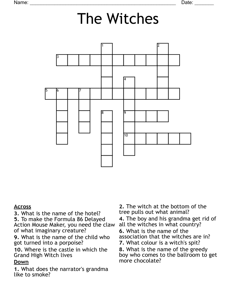 The Witches Crossword