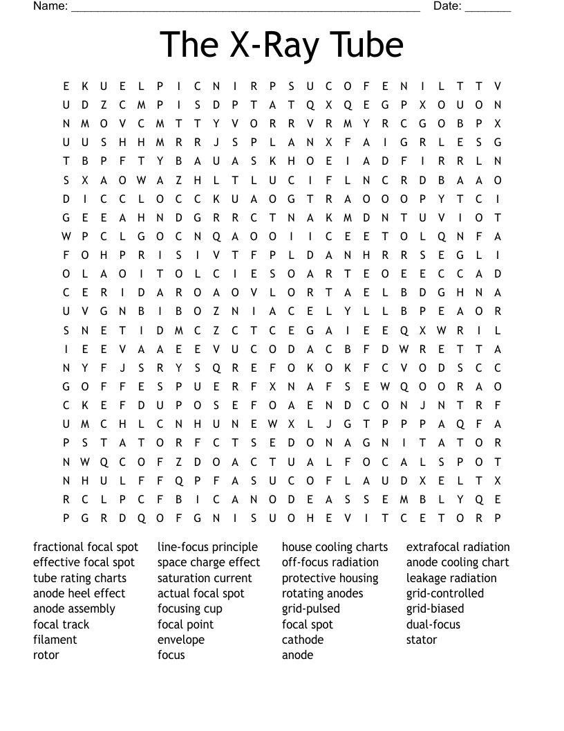 The X-Ray Tube Word Search