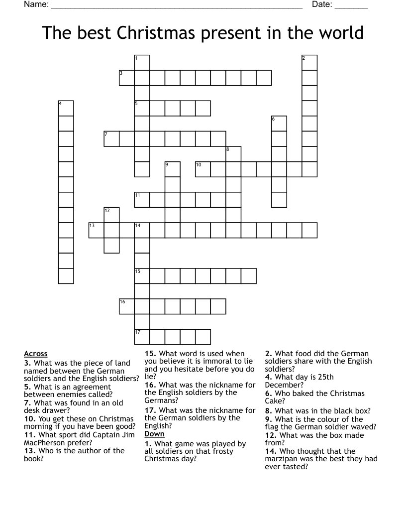 The best Christmas present in the world Crossword