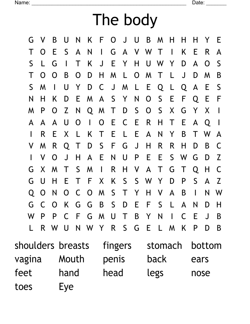 The body Word Search
