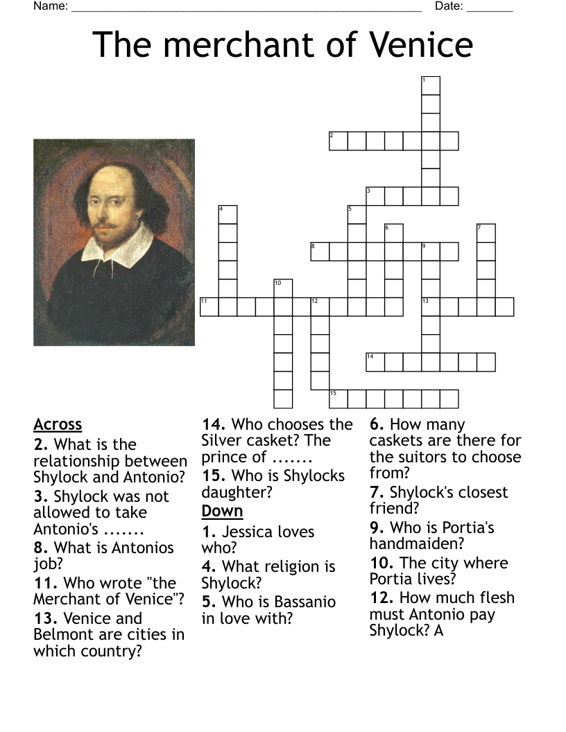 The merchant of Venice Crossword