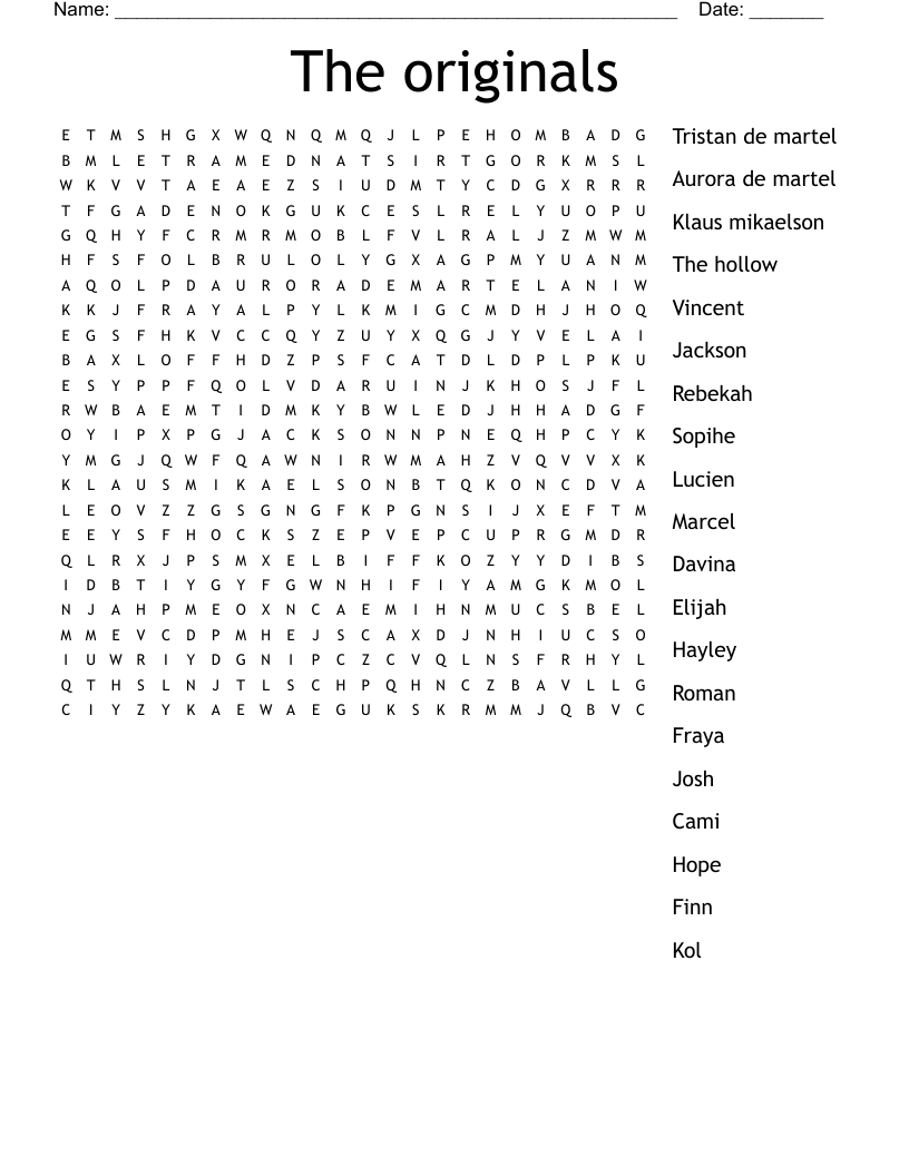 The originals Word Search