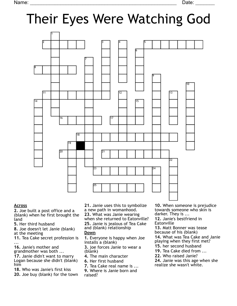 Their Eyes Were Watching God  Crossword