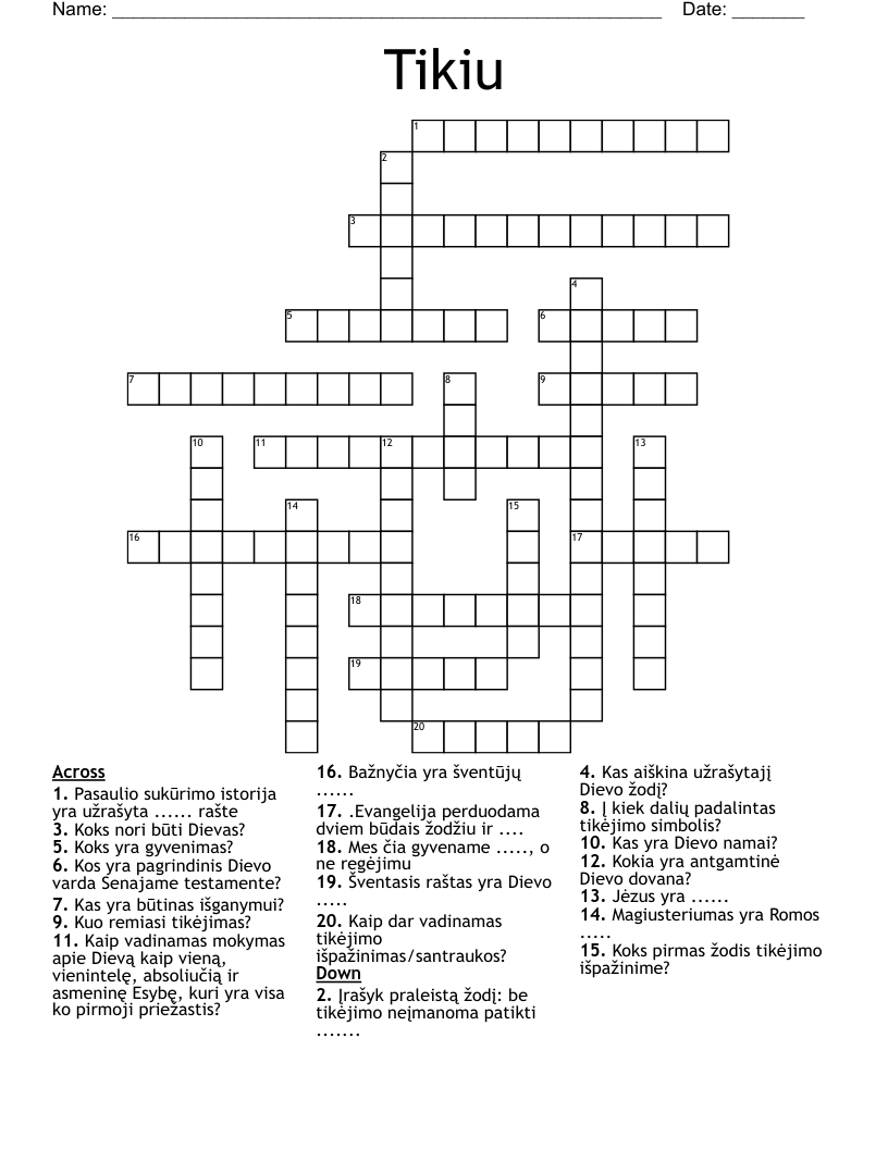 Tikiu Crossword